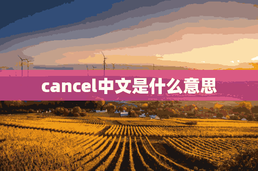 cancel中文是什么意思